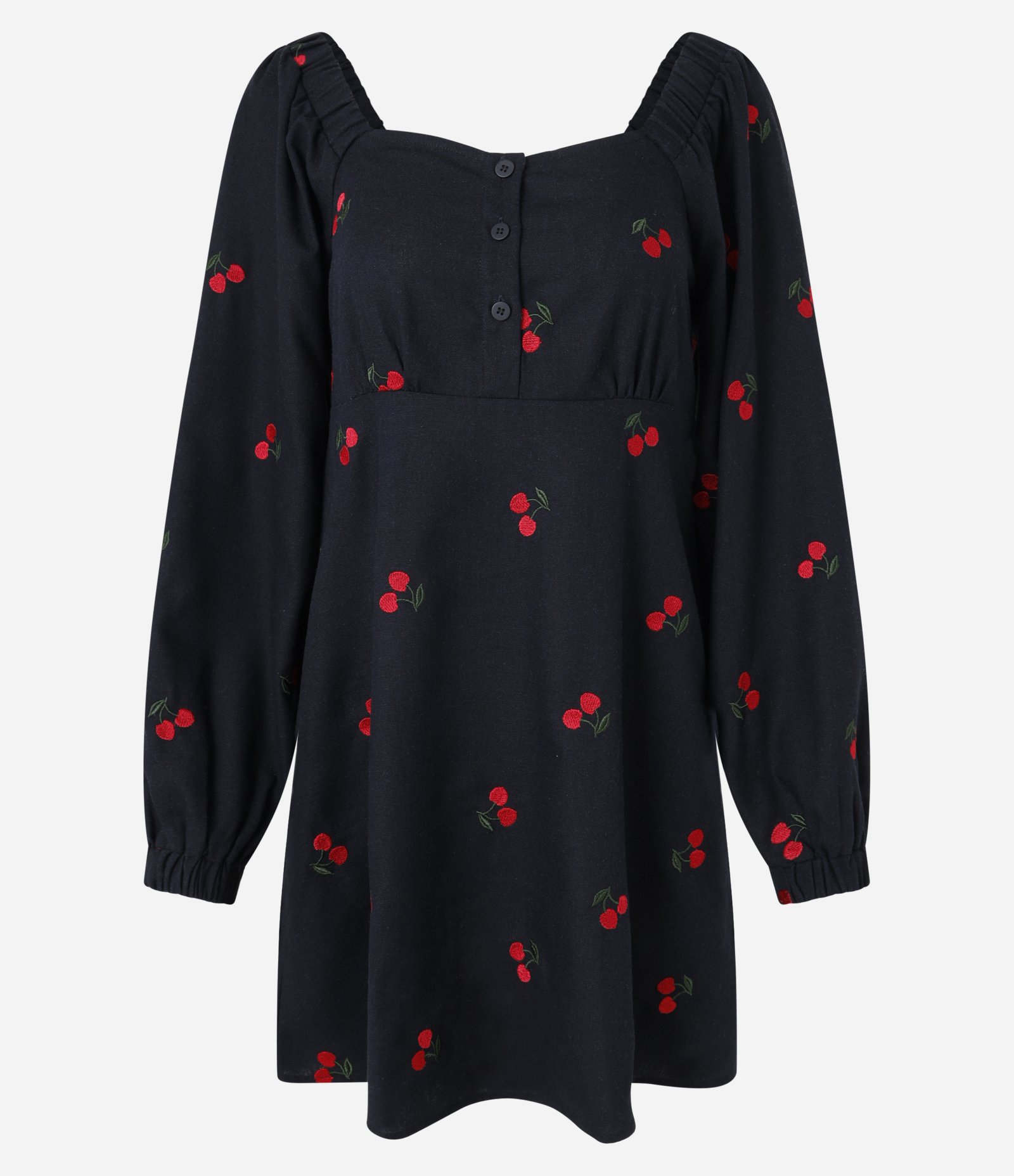 Vestido Curto em Viscose com Abotoamento Frontal Azul 5