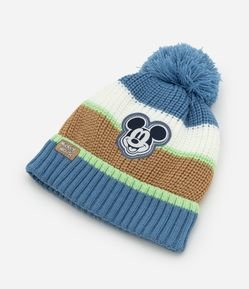 Gorro Infantil com Bordado Mickey e Pompom - Tam Único