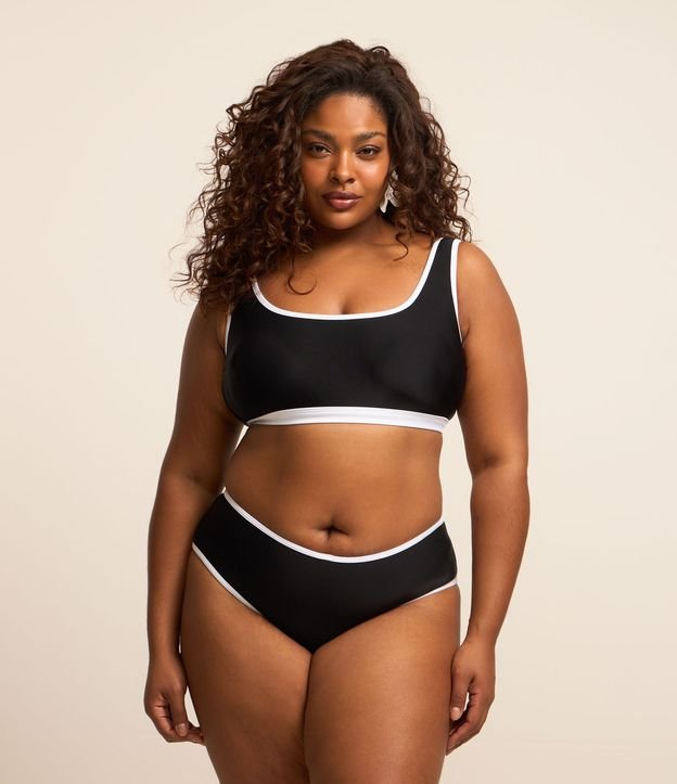 Biquíni Top com Viés Contrastante Curve & Plus Size