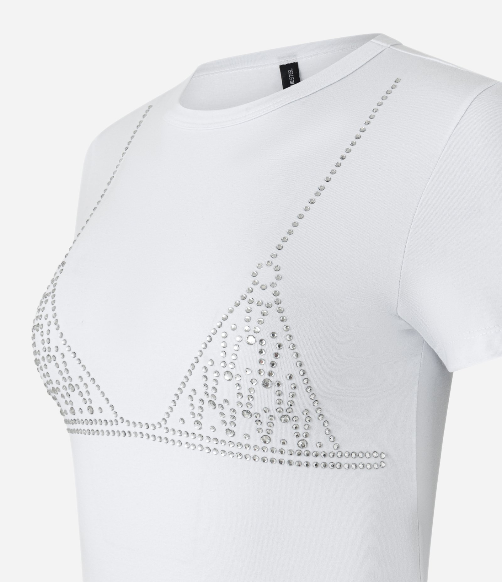 Blusa em Algodão com Estampa de Top em Strass Branco 5