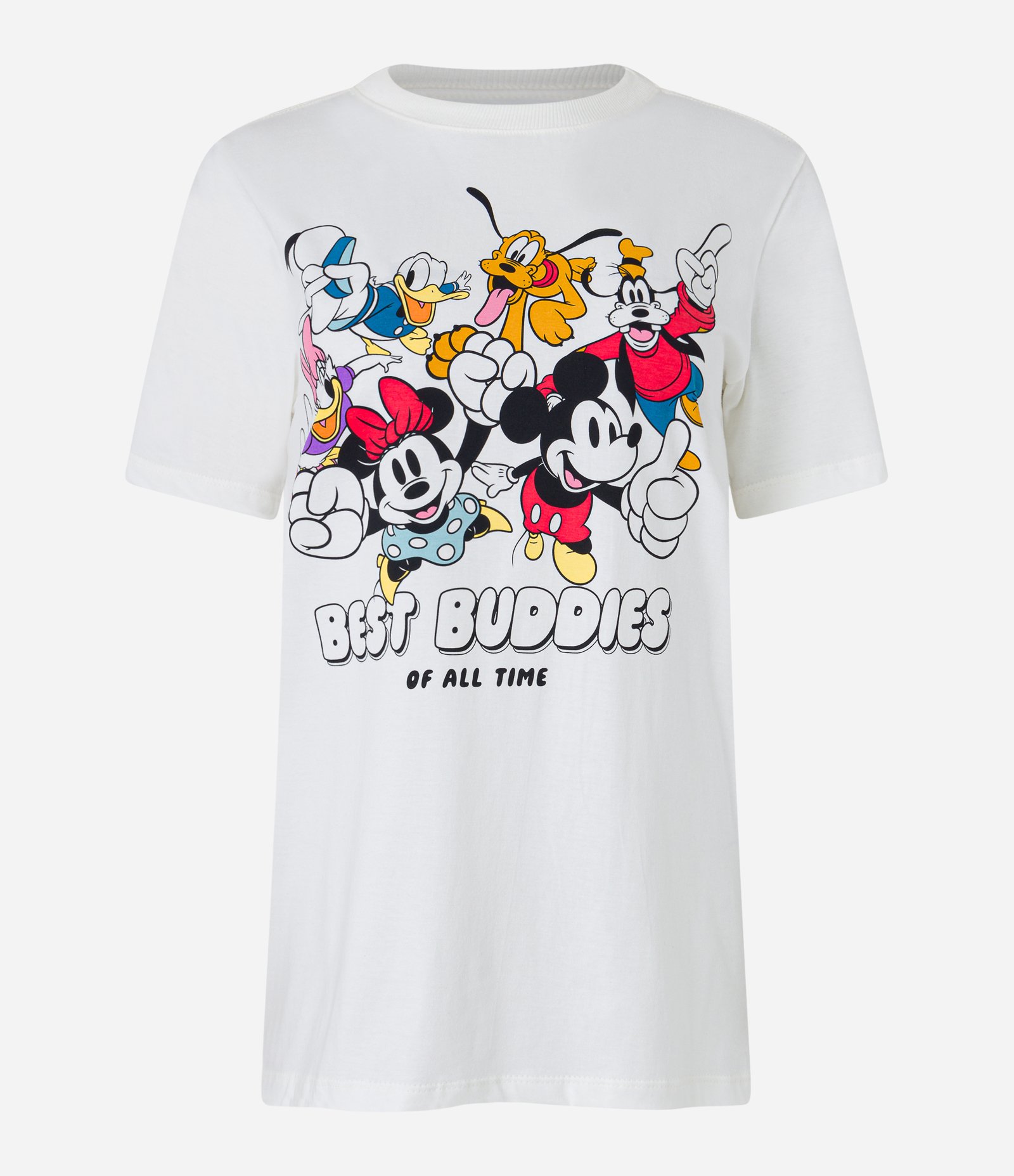 Camiseta Alongada em Algodão com Estampa Mickey Best Buddies Branco 4