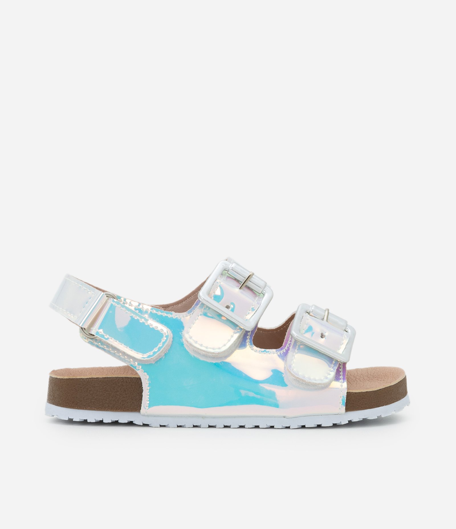 Sandália Infantil de Tiras e Efeito Holográfico - Tam 20 a 27 Prata 5