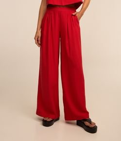 Calça Wide Leg Alfaiatada com Pregas no Cós