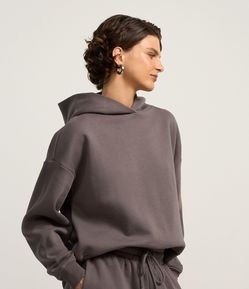 Casaco Fechado Básico em Moletom com Forro Fleece