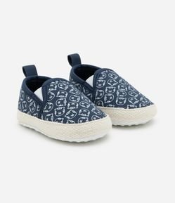 Tênis Slip On Infantil em Sarja com Estampa de Tigrinhos - Tam 15 ao 19