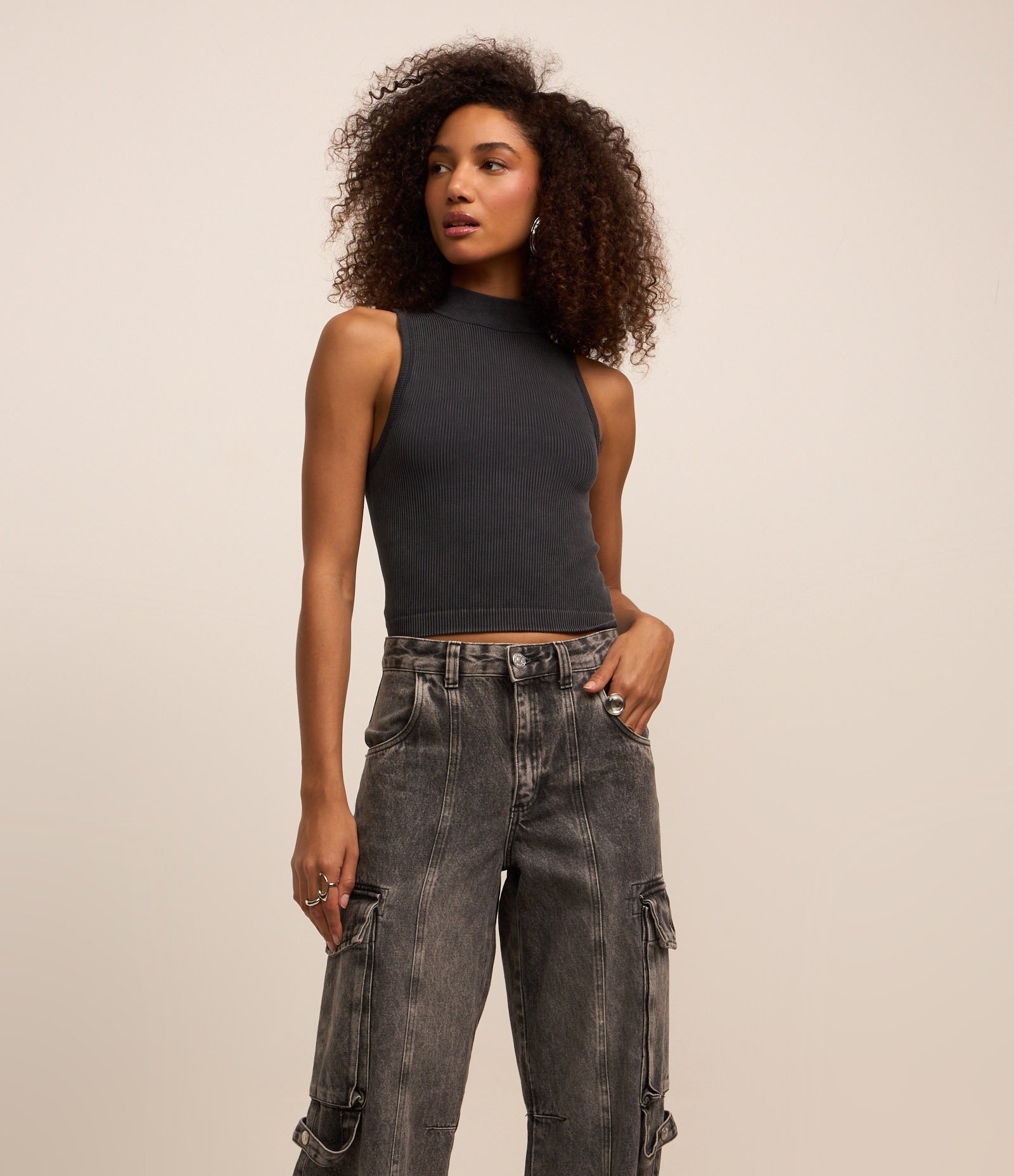 Calça em Jeans Denim com Bolso Cargo Azul 2