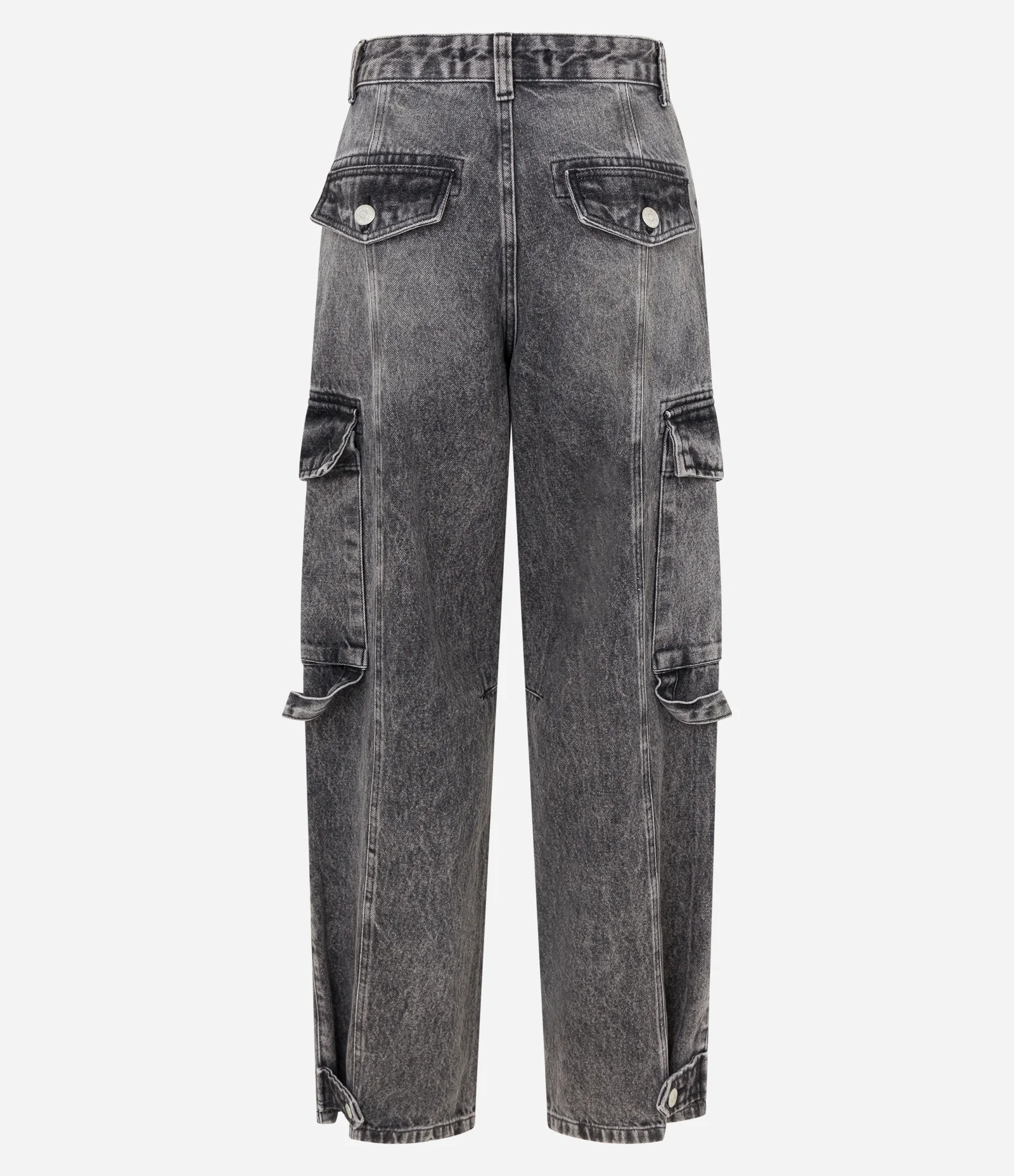 Calça em Jeans Denim com Bolso Cargo Azul 7