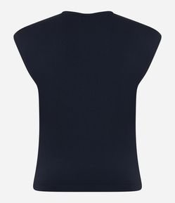 Blusa Básica em Microfibra com Ombro Alongado