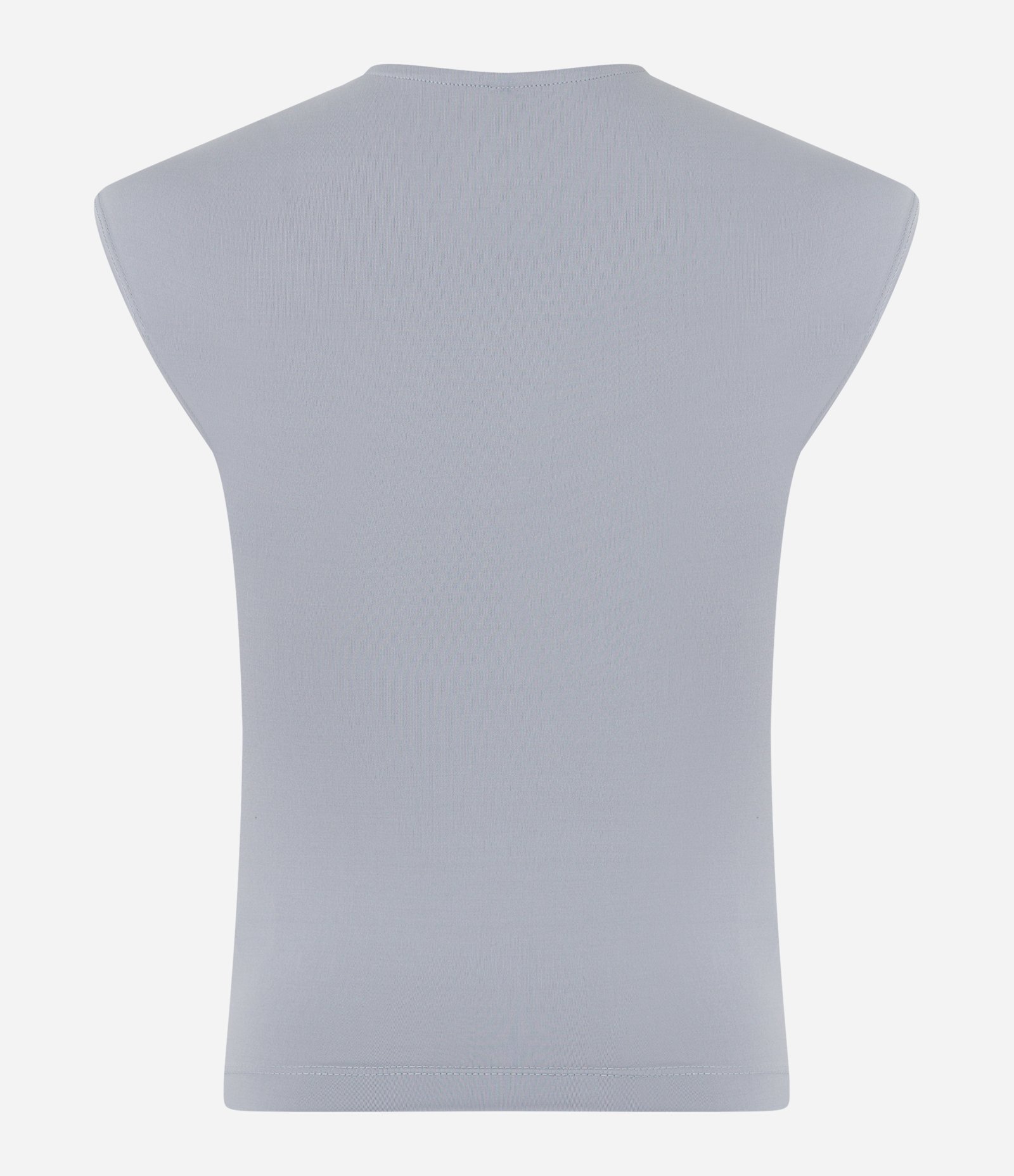 Blusa Básica em Microfibra com Ombro Alongado Cinza 5