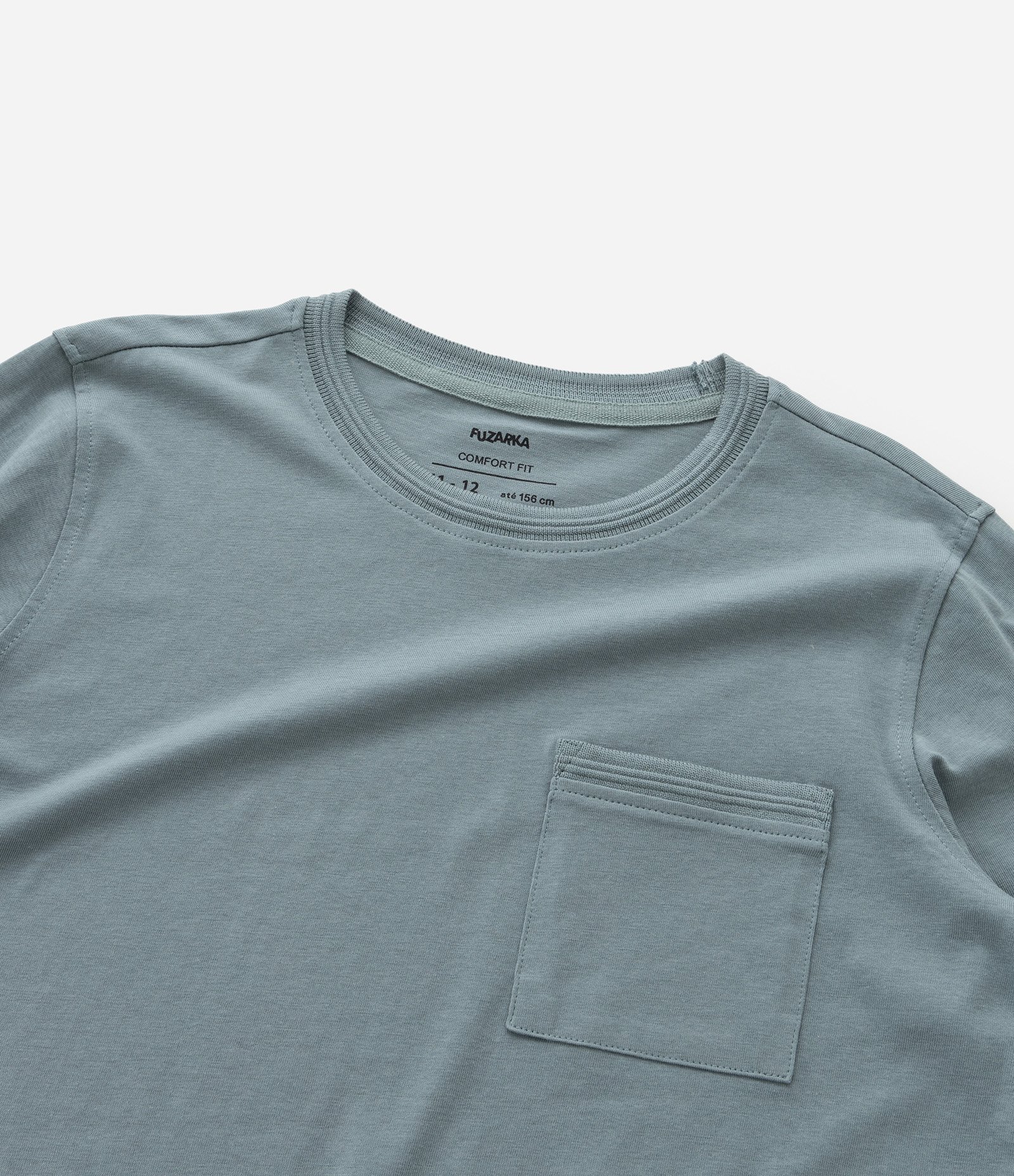 Camiseta Infantil Básica com Bolsinho - Tam 5 a 14 Anos Azul 4