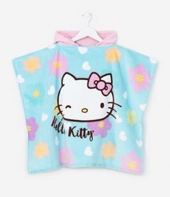 Poncho Infantil Atoalhado com Estampa Hello Kitty - Tam U