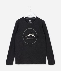 Camiseta Infantil com Estampa de Montanha - Tam 5 a 14 anos
