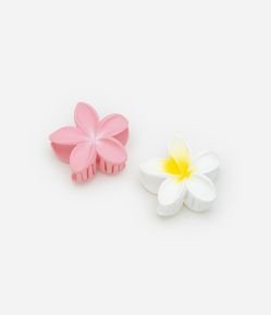 Kit 02 Piranhas de Cabelo em Plástico Forma de Flores