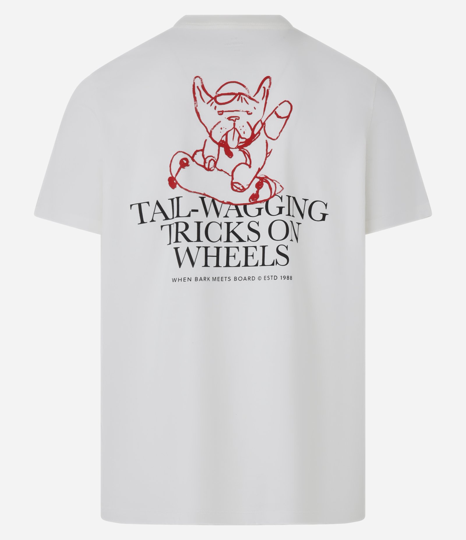 Camiseta Relaxed em Algodão Estampa Lettering e Cachorro Skatista Branco 6