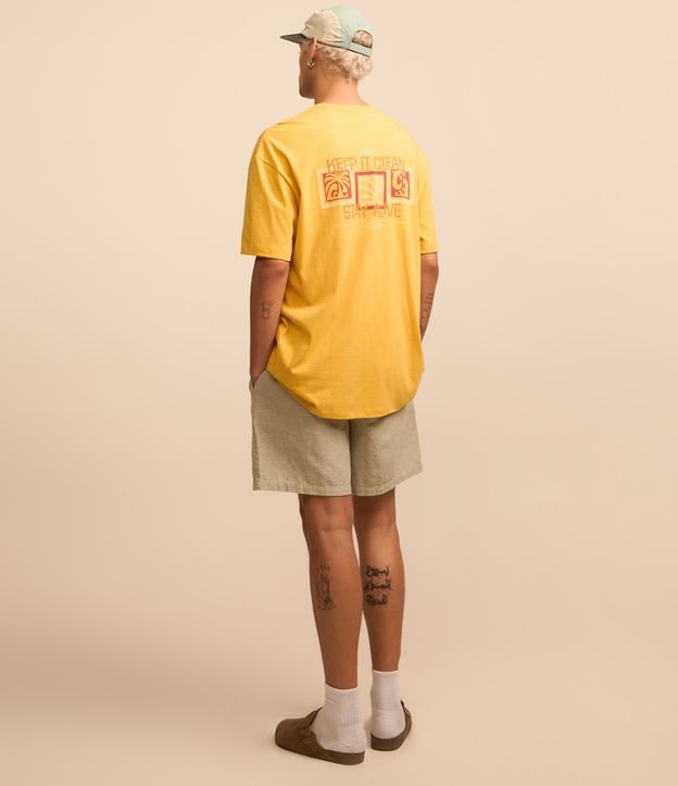 Camiseta Relaxed em Algodão com Estampa Keep it Clean