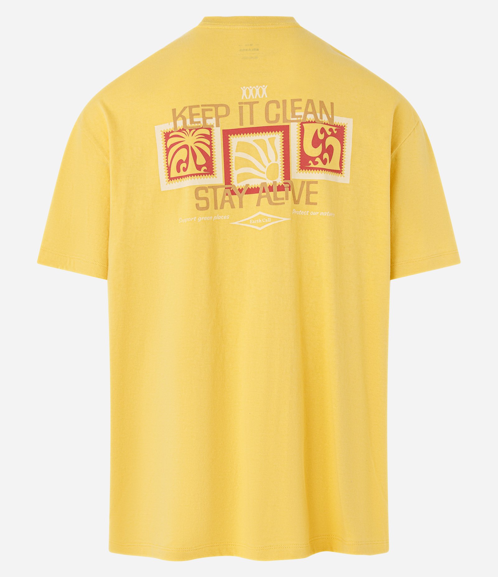 Camiseta Relaxed em Algodão com Estampa Keep it Clean Amarelo 5