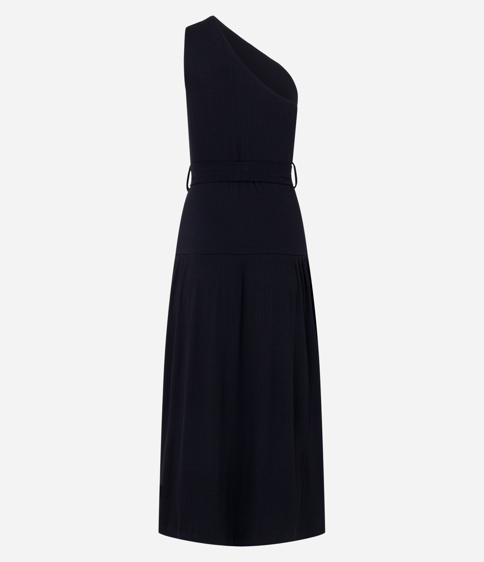 Vestido Evasê New Midi em Viscose com Efeito Godê Preto 7