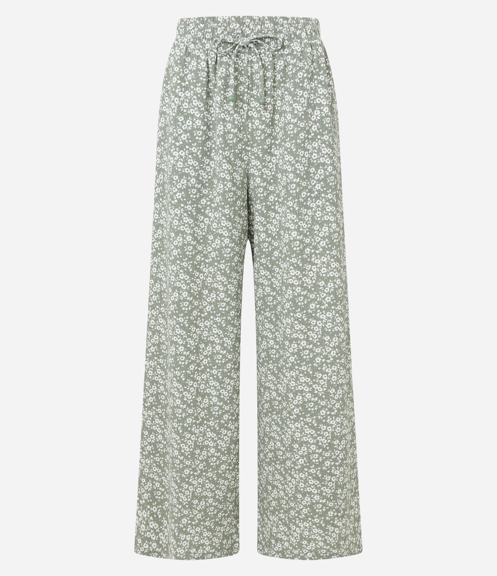 Calça Pantalona Texturizada em Floral Liberty Verde 5