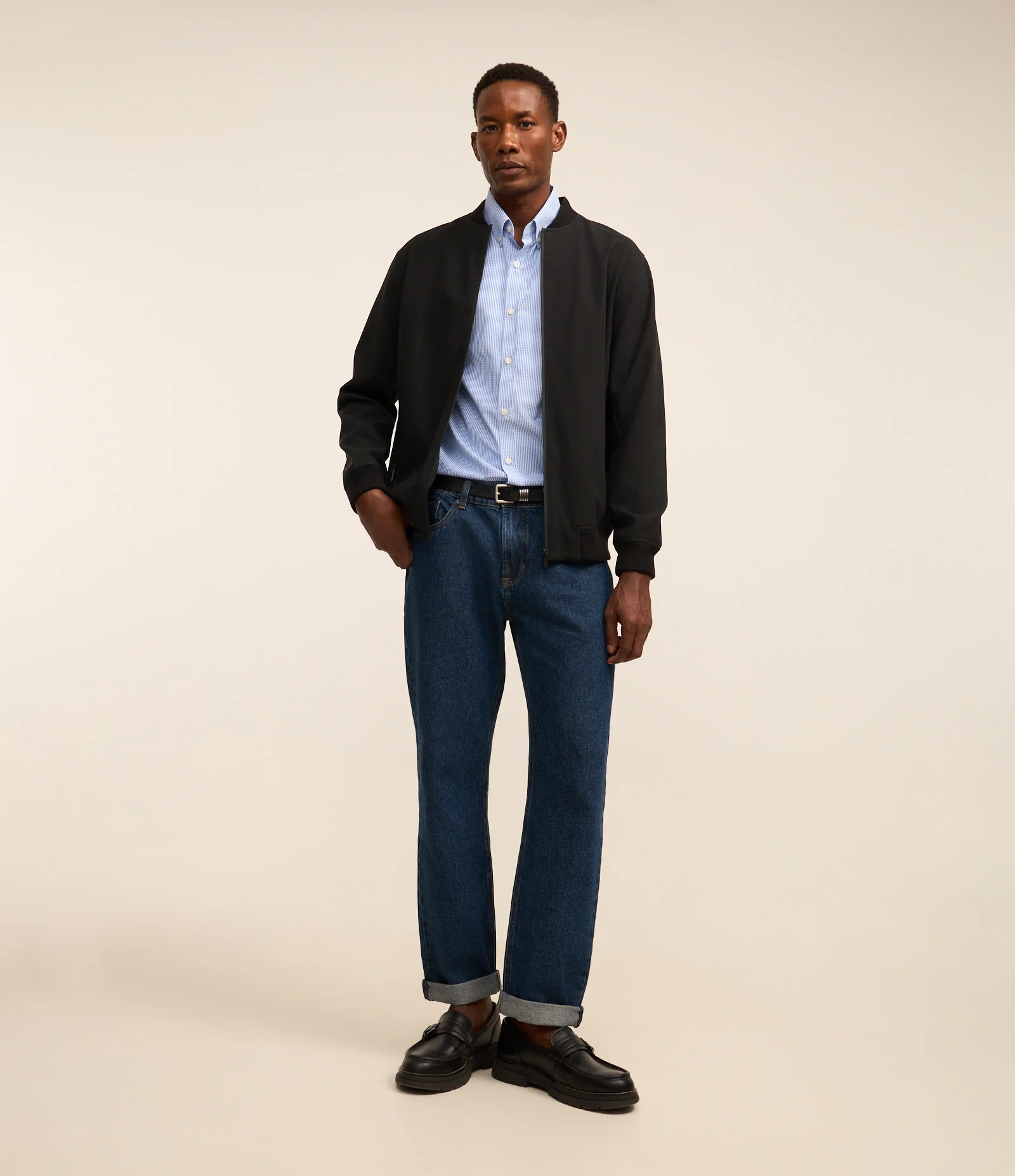 Jaqueta Bomber com Bolso Interno e Textura Emborrachada Preto 1