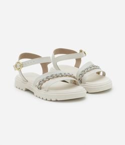 Sandália Infantil com Detalhe Trançado em Brilhinhos Molekinha - Tam 26 a 36