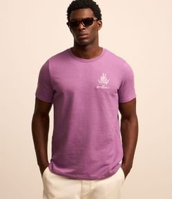 Camiseta Regular em Algodão com Bordado