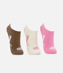 Kit 03 Meias Cano Baixo Estampado PUMA