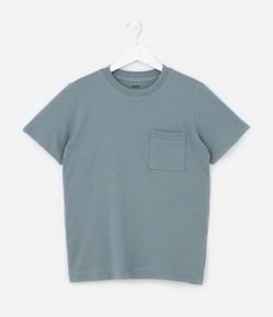 Camiseta Básica Infantil em Algodão com Bolsinho - Tam 5 a 14 anos