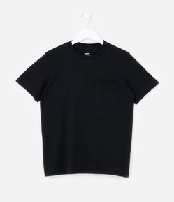 Camiseta Básica Infantil em Algodão com Bolsinho - Tam 5 a 14 anos