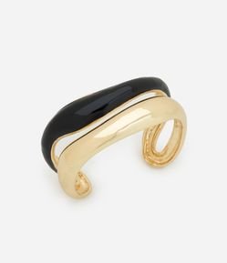 Bracelete em Metal Duplo Ondulado