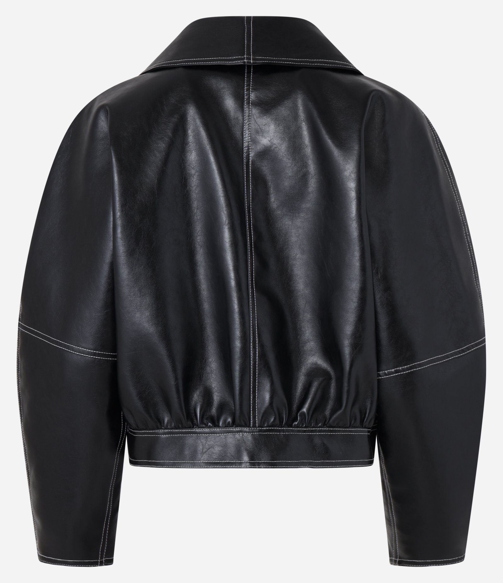 Jaqueta Bomber em PU com Pesponto Contrastante Preto 5