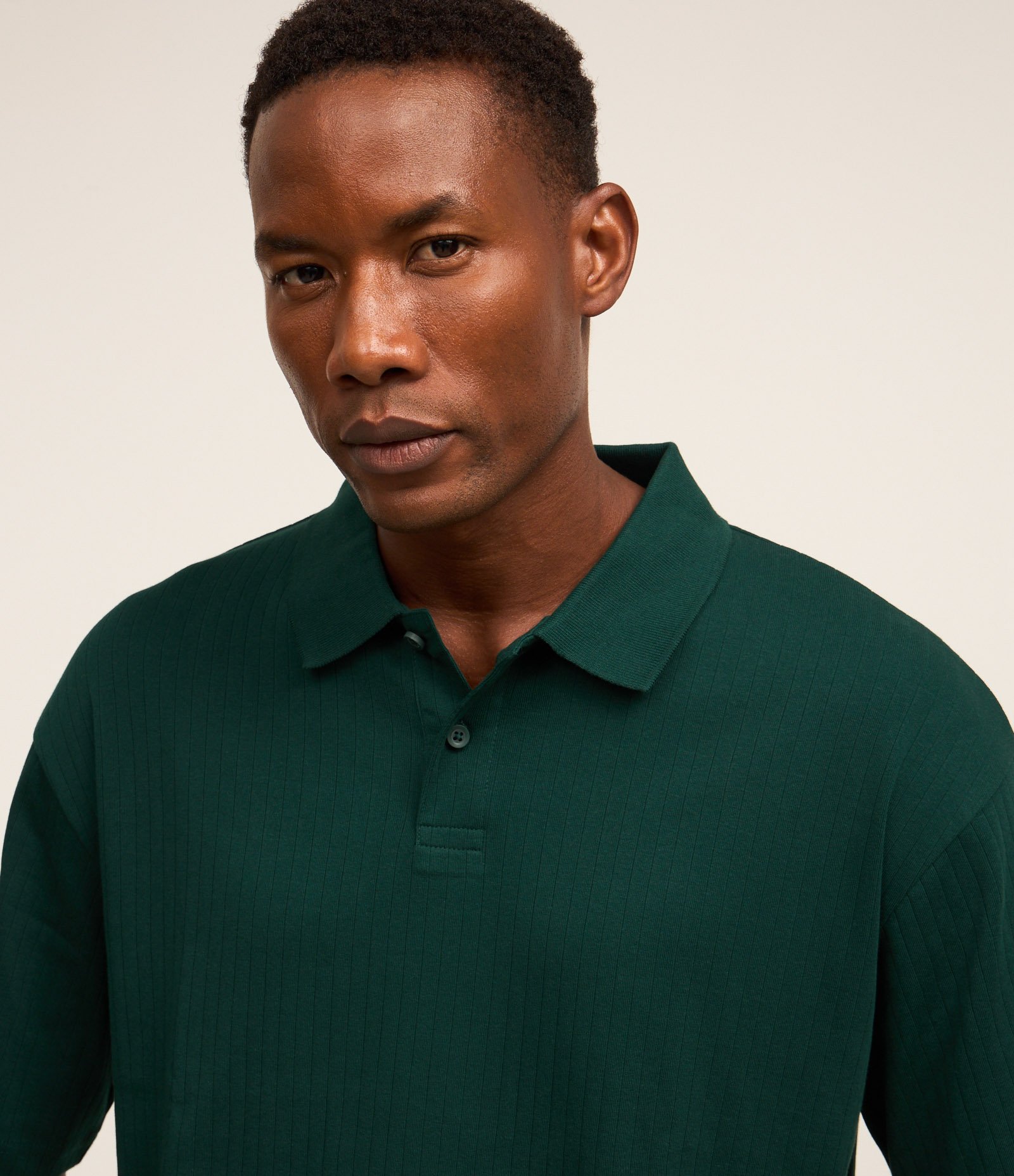 Camisa Polo com Textura Canelada Vertical Verde 4