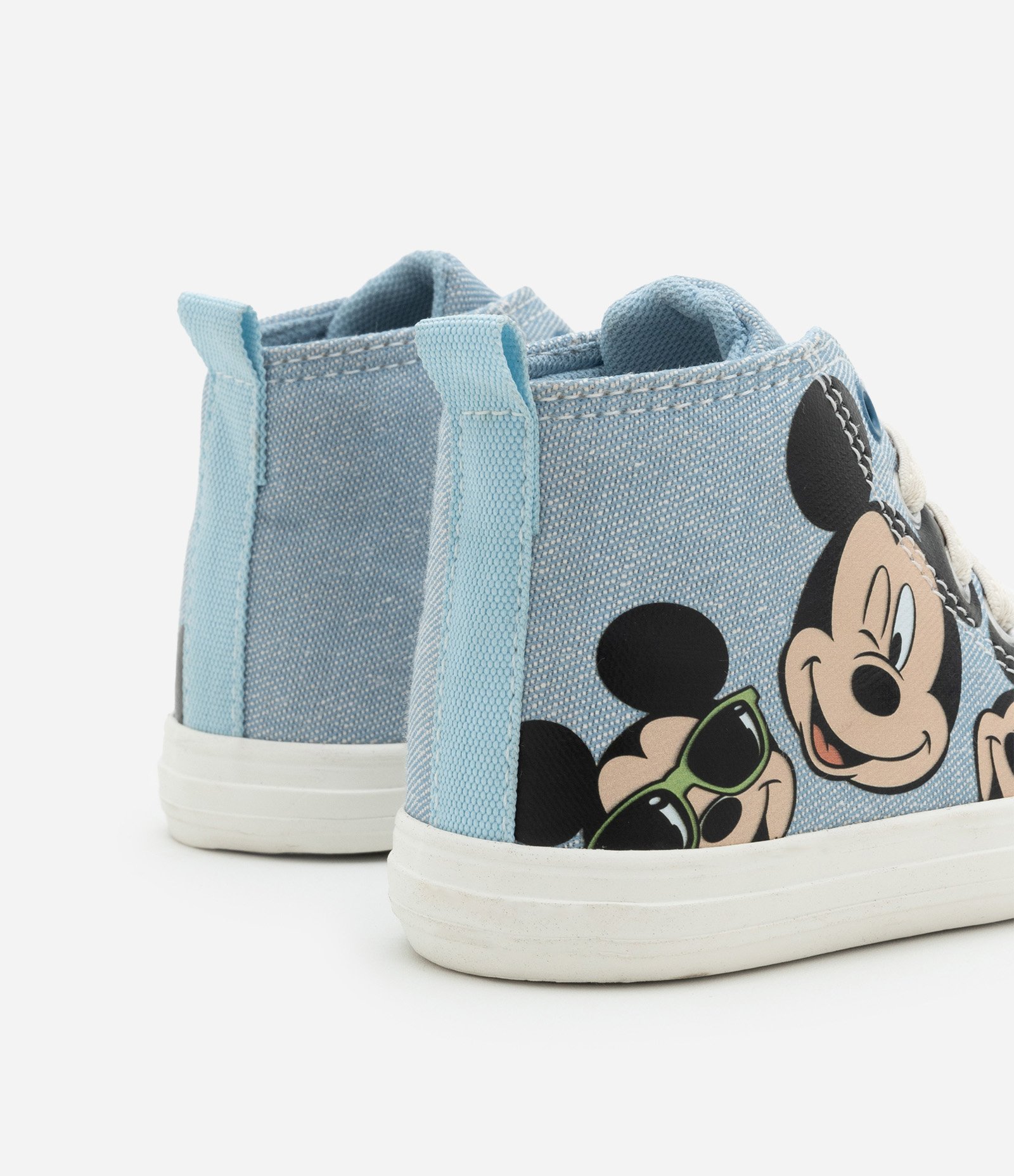 Tênis Abotinado Infantil em Jeans com Estampa Mickey - Tam 20 ao 27 Azul 2