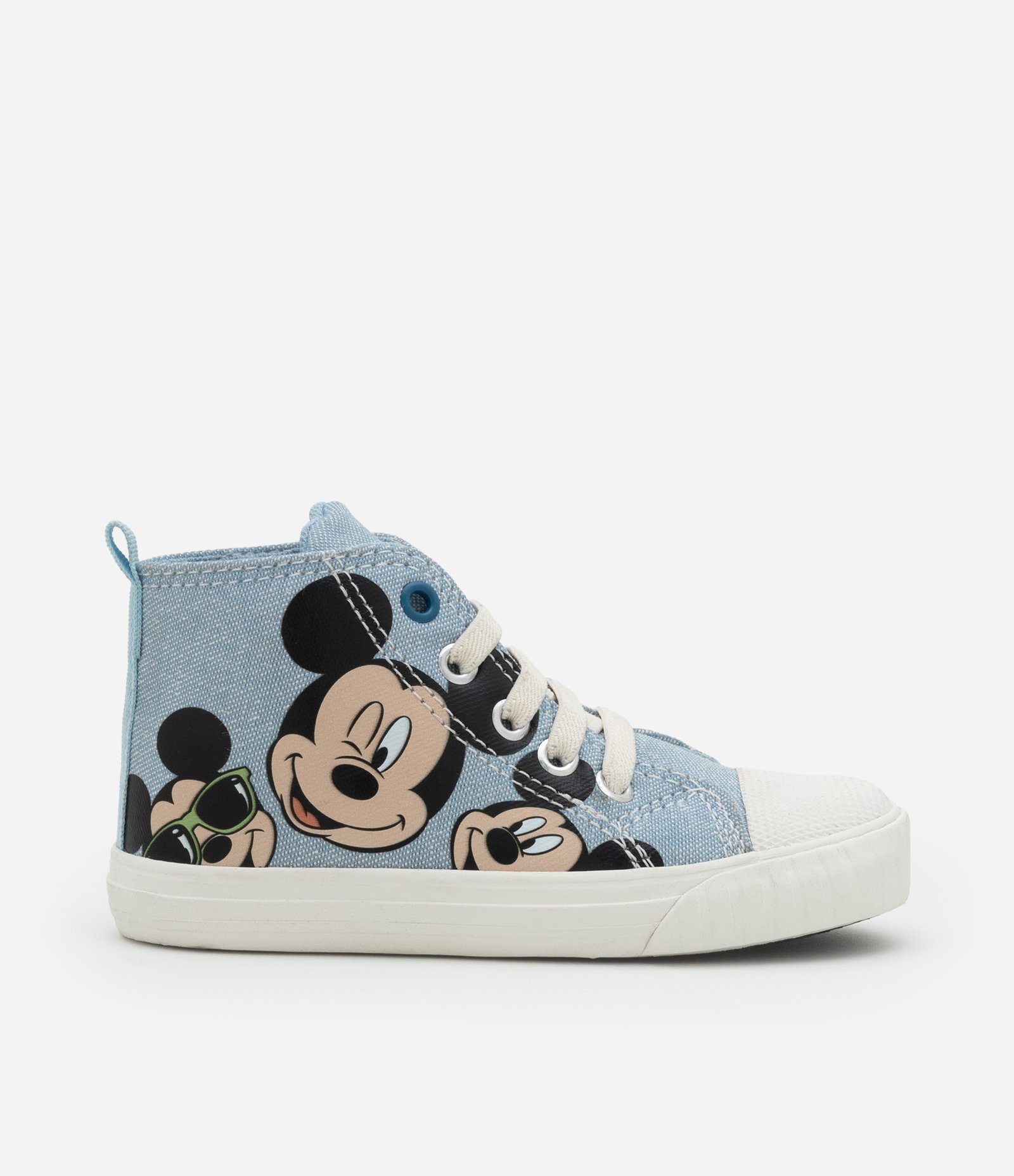 Tênis Abotinado Infantil em Jeans com Estampa Mickey - Tam 20 ao 27 Azul 5