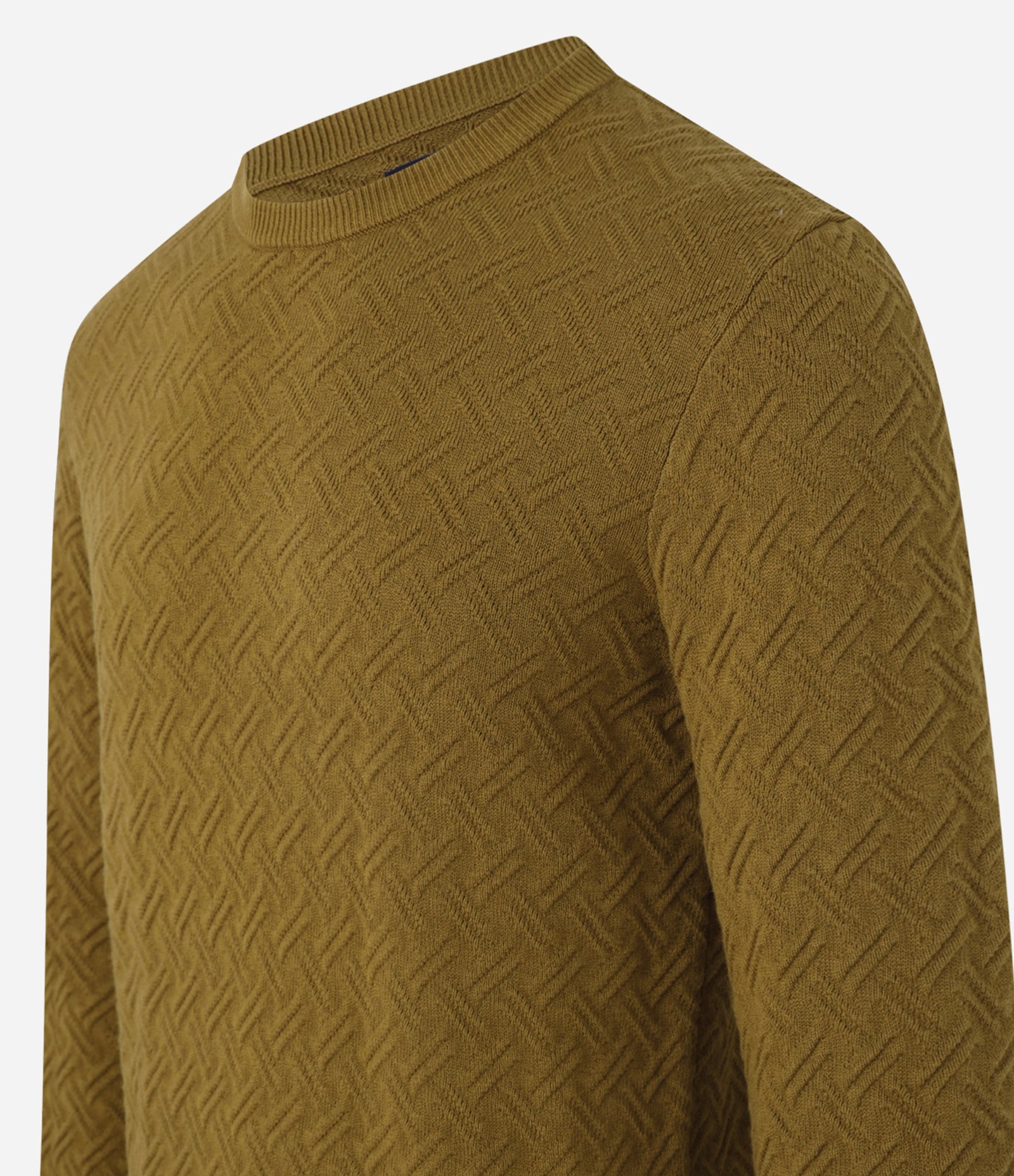 Suéter em Algodão com Textura Chevron Marrom 7