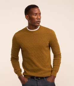 Suéter em Algodão com Textura Chevron