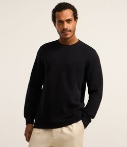 Suéter em Algodão com Textura Chevron