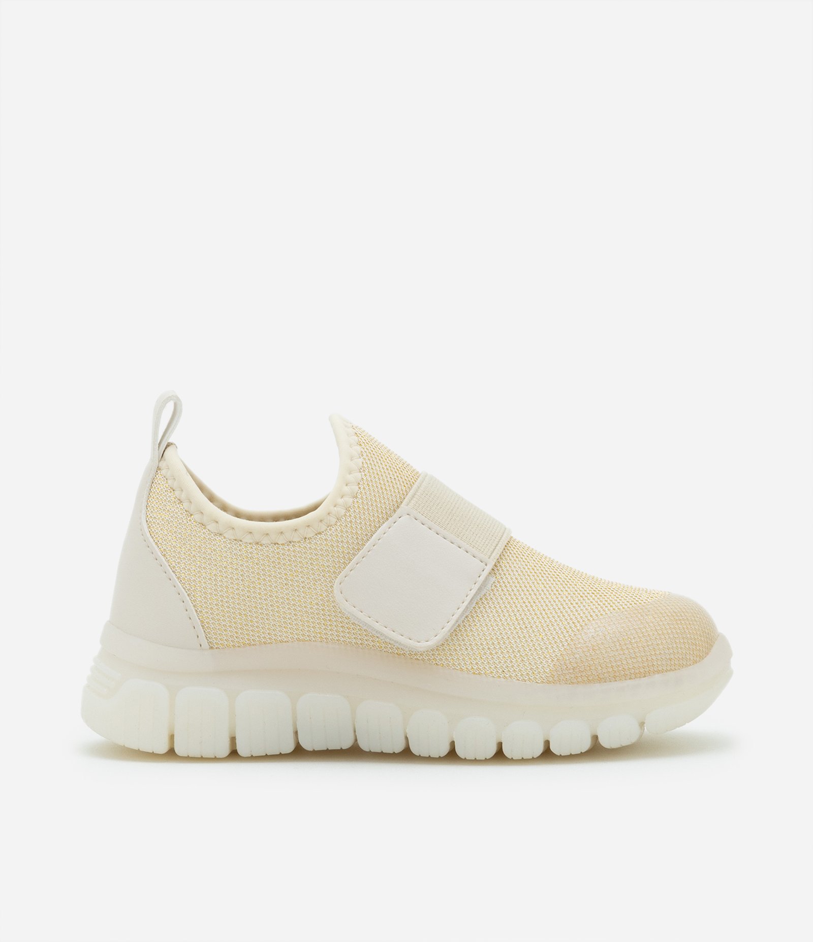 Tênis Infantil Calce Fácil com Glitter e Sola LED - Tam 20 a 30 Bege 6