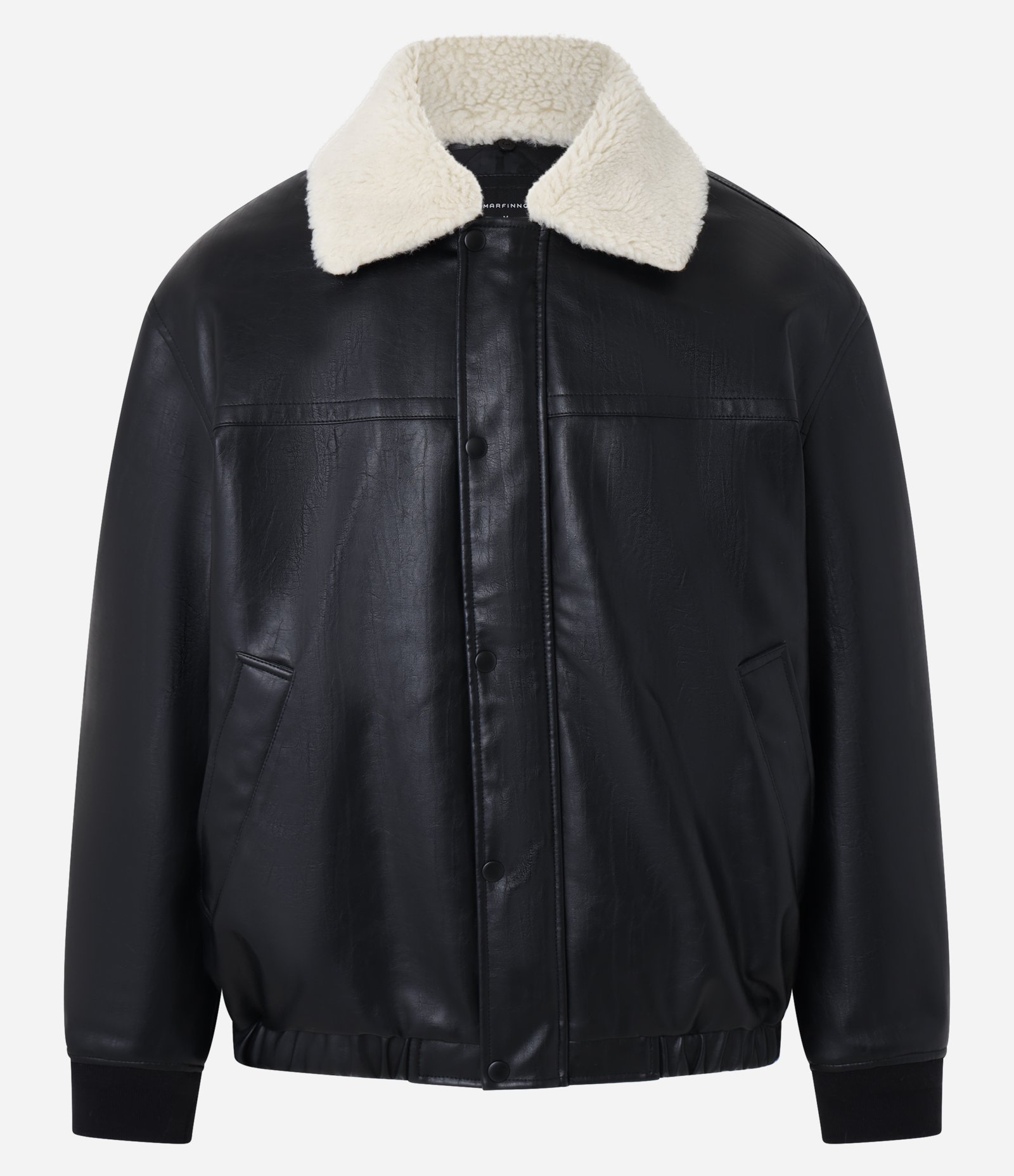 Jaqueta em Material Sintético com Gola em Sherpa Preto 9