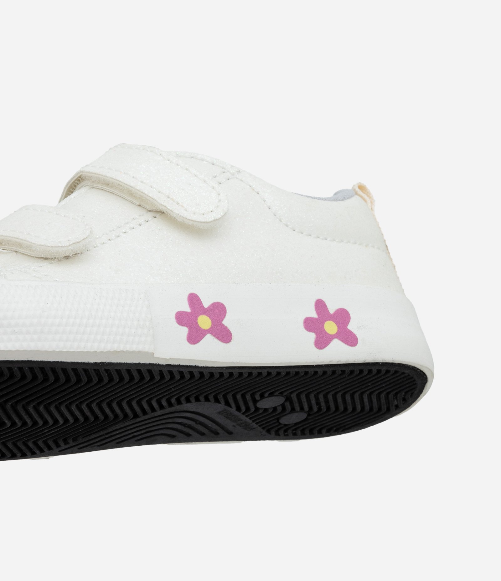 Tênis Casual Infantil com Brilhos e Estampa de Flores - Tam 20 a 27 Off White 2