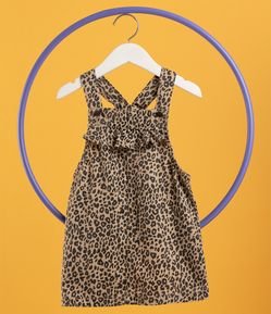 Salopete Infantil Sarja com Estampa Oncinha - Tam 1 a 5 Anos