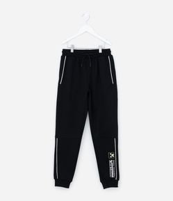 Calça Infantil em Tech Fleece e Estampa Minecraft - Tam 5 a 14 Anos