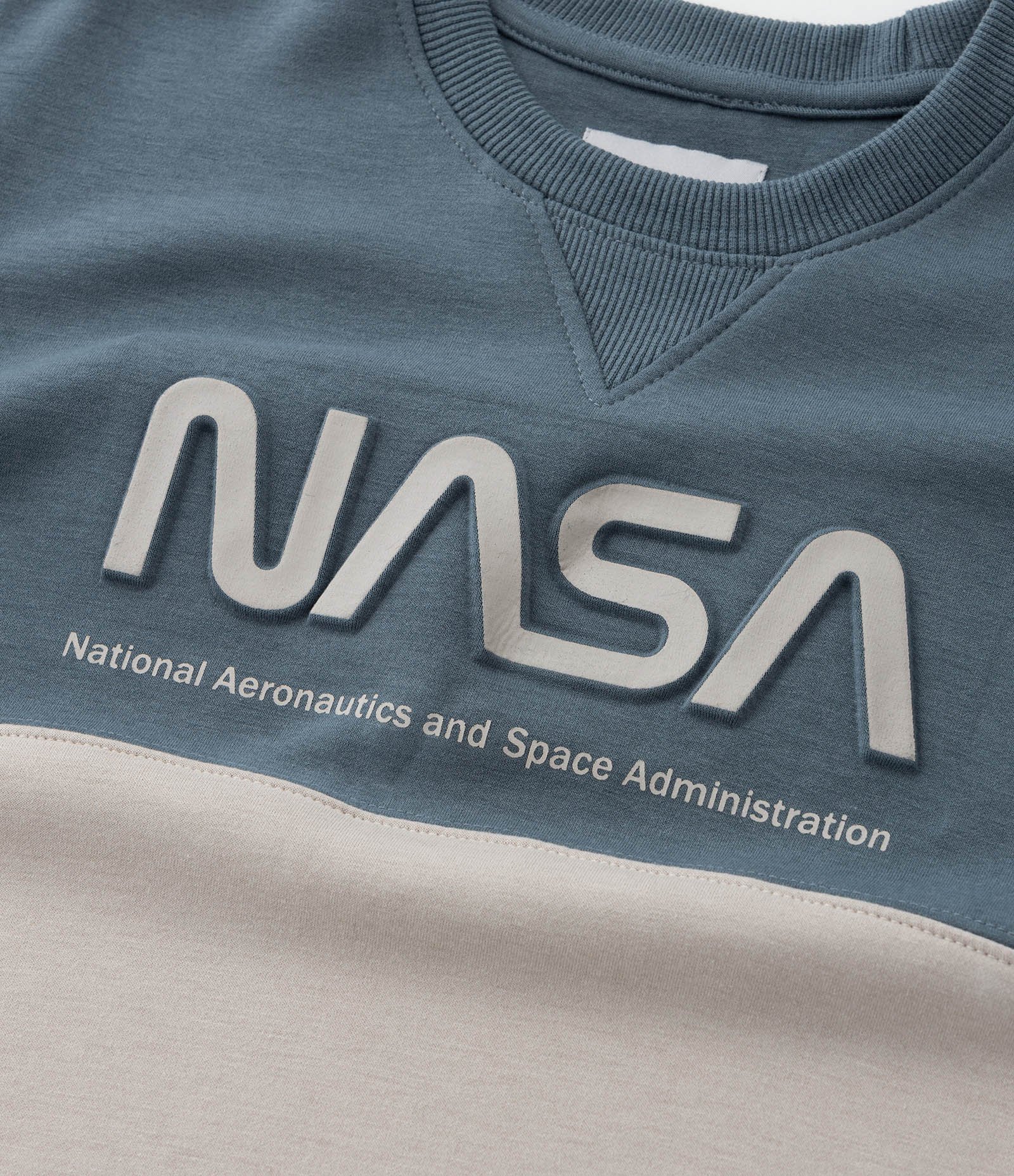 Casaco Infantil com Estampa em Relevo NASA - Tam 5 a 14 Anos Azul/Bege 7