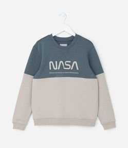 Casaco Infantil com Estampa em Relevo NASA - Tam 5 a 14 Anos