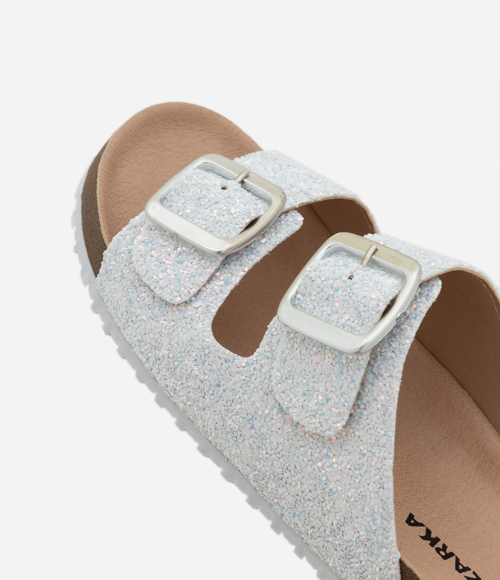 Chinelo Infantil com Glitter e Fivela - Tam 28 ao 35 Branco 3