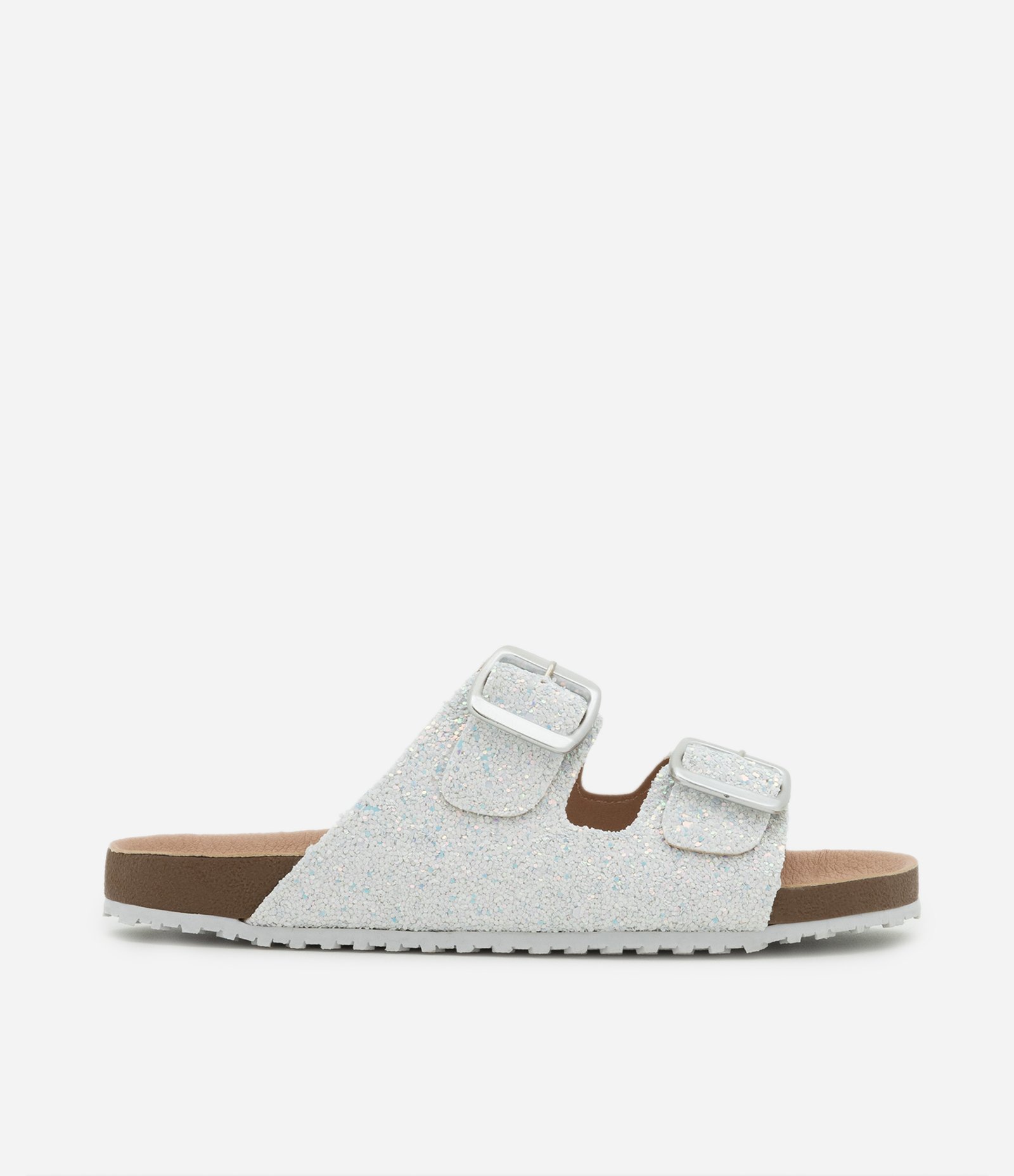 Chinelo Infantil com Glitter e Fivela - Tam 28 ao 35 Branco 4