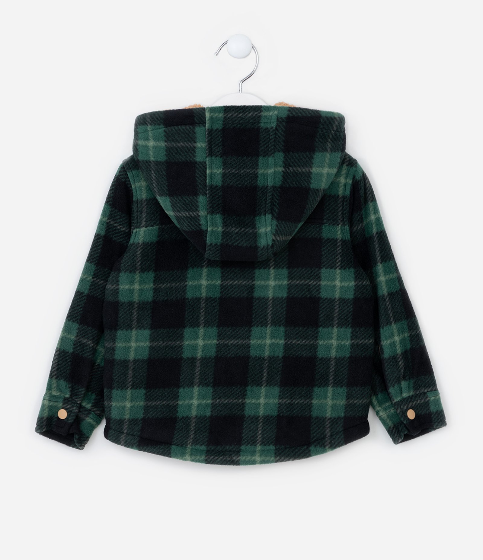 Camisa Infantil Xadrez com Forro em Sherpa - Tam 1 a 6 Anos Verde 2