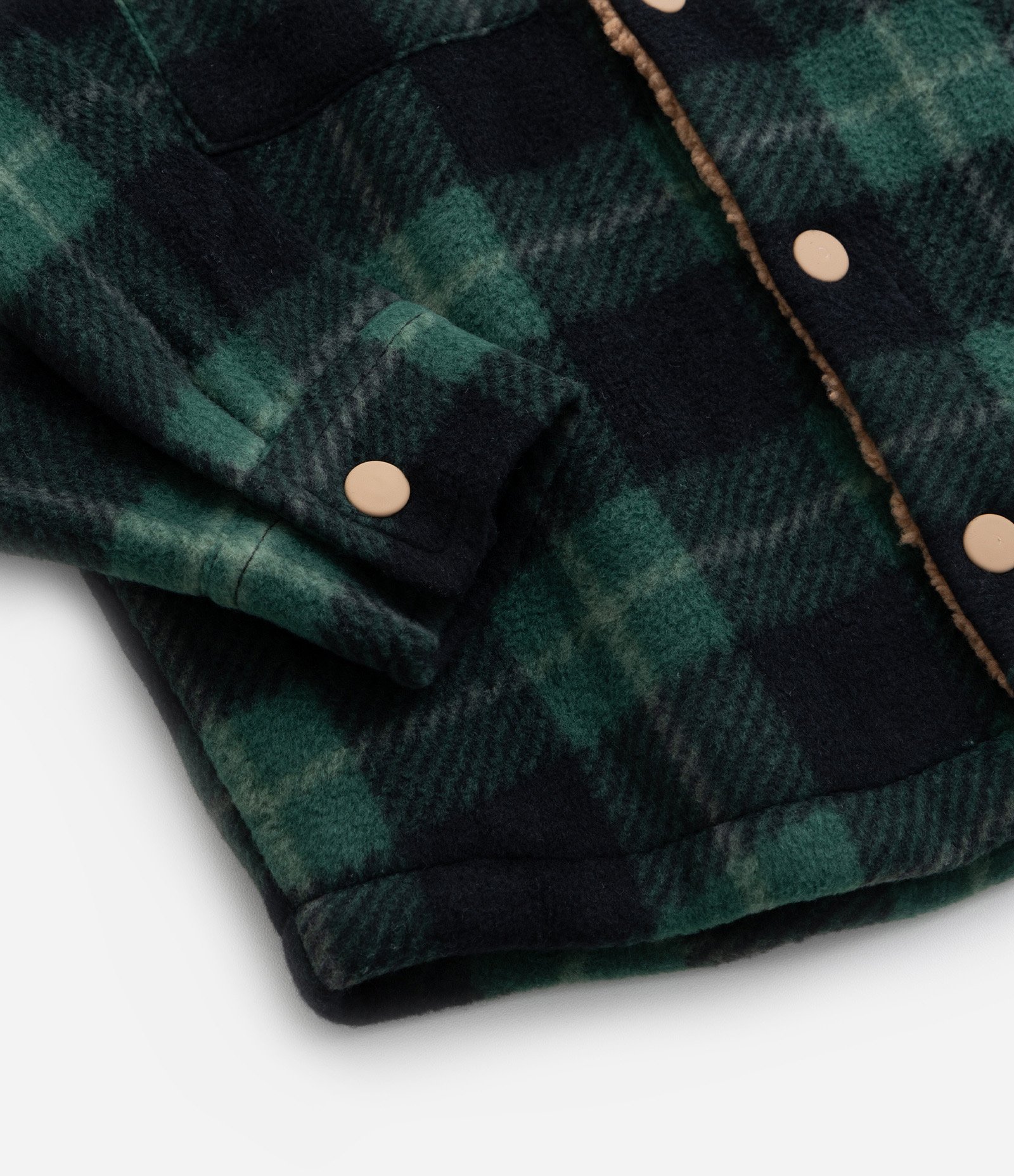 Camisa Infantil Xadrez com Forro em Sherpa - Tam 1 a 6 Anos Verde 4