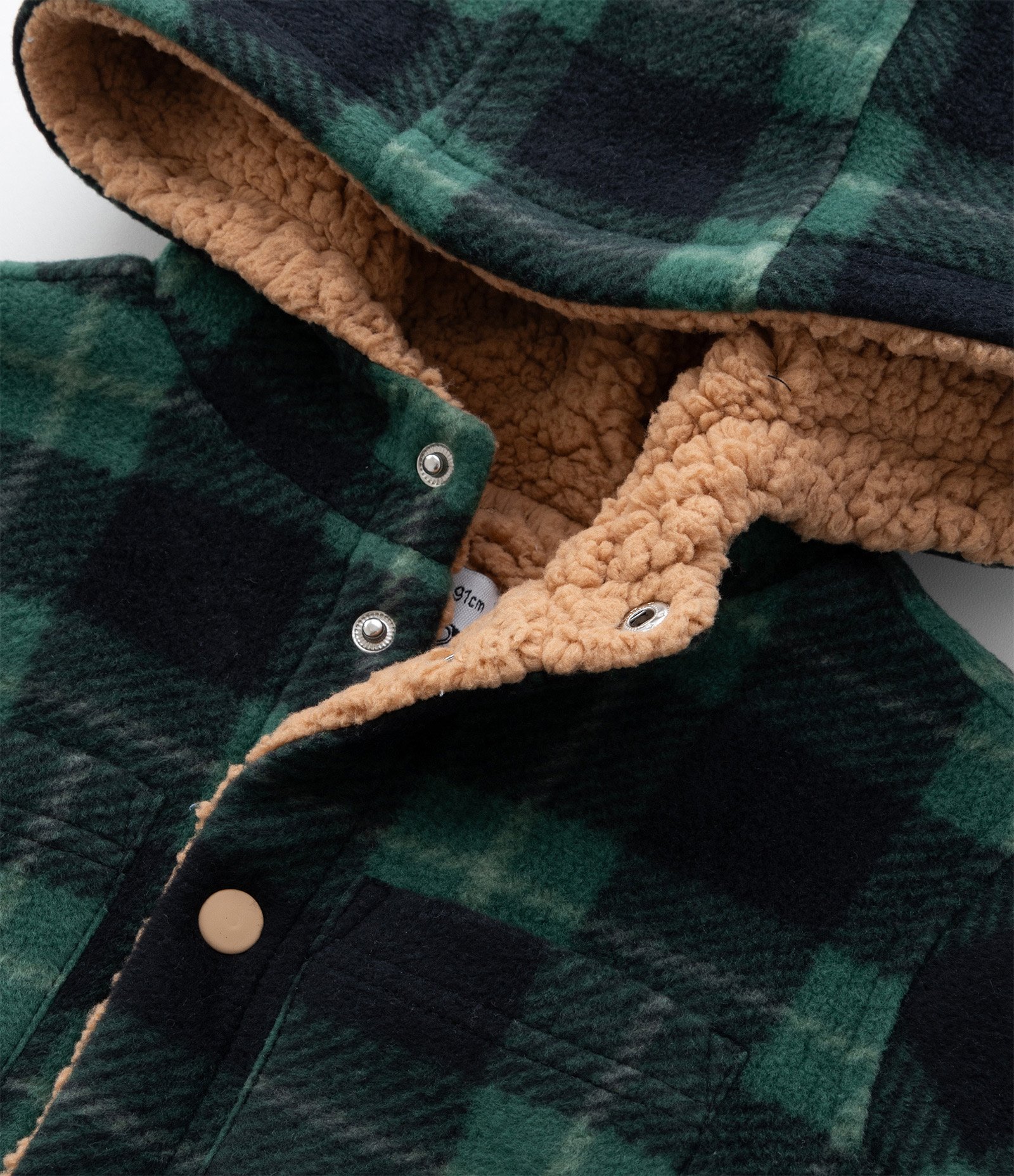 Camisa Infantil Xadrez com Forro em Sherpa - Tam 1 a 6 Anos Verde 7