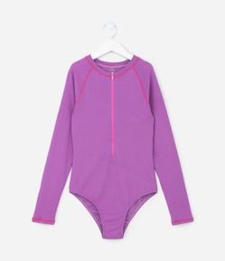 Maiô Infantil com Zíper e Proteção UV - Tam 4 a 14 Anos