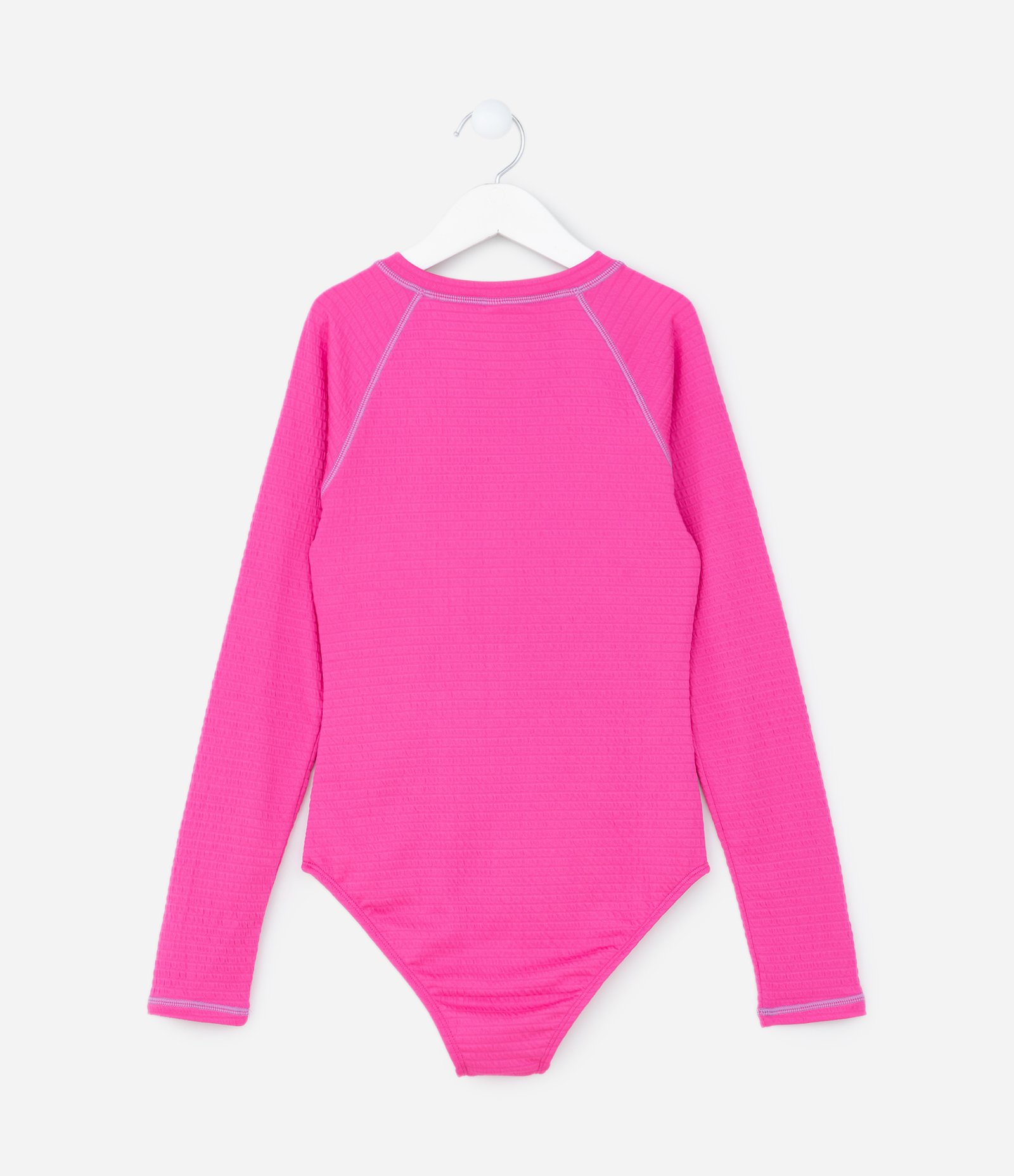 Maiô Infantil com Zíper e Proteção UV - Tam 4 a 14 Anos Rosa 2